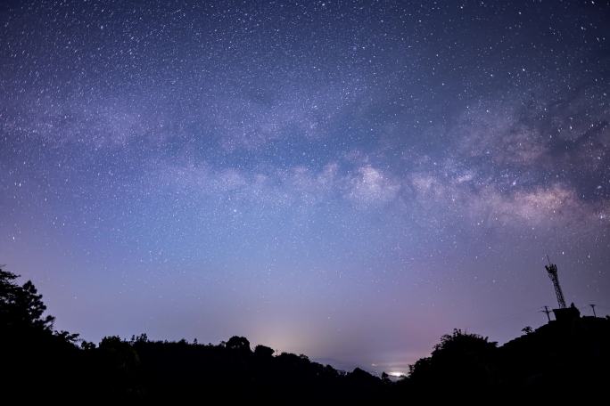 泸州梅岭茶山星空银河转日出火烧云