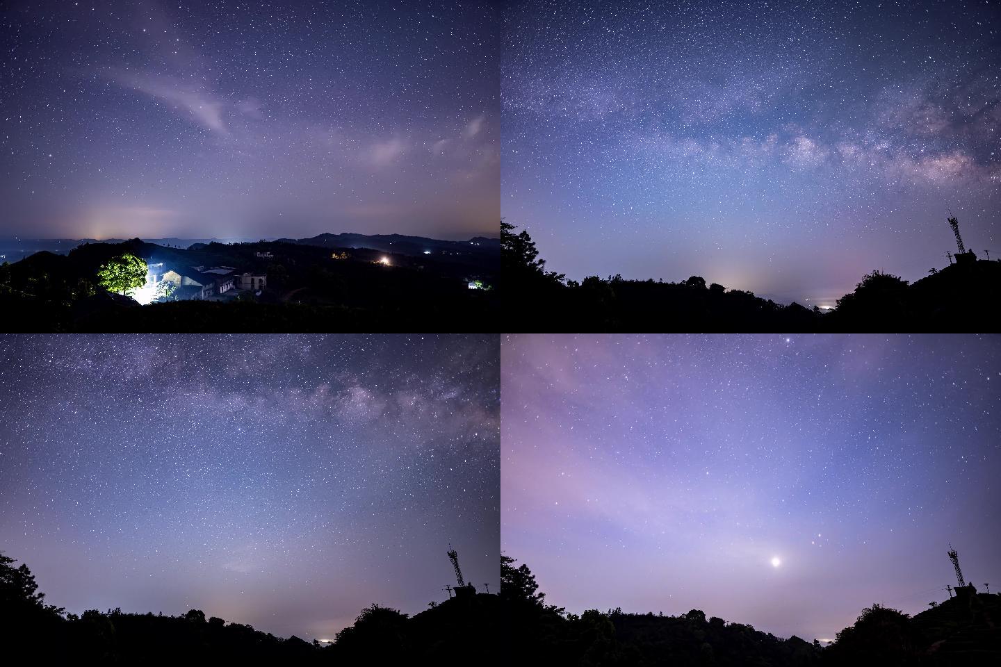 泸州梅岭茶山星空银河转日出火烧云