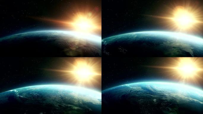 地球日出空间片头3D科技