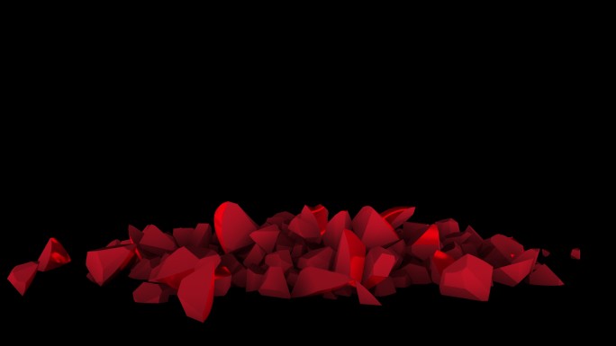 心碎3d动画抠像通道特效视频3D