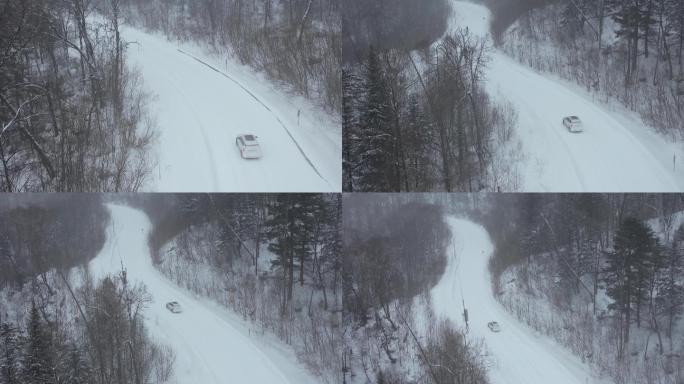 大雪天汽车行驶