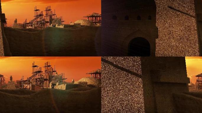 【宽屏】三维古代历史城墙建造修筑过程动画
