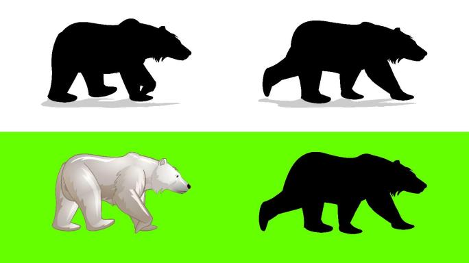 北极熊行走循环动画