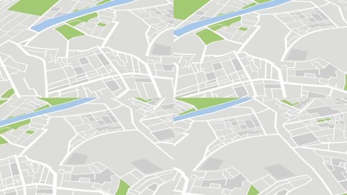 城市地图导航运动动画