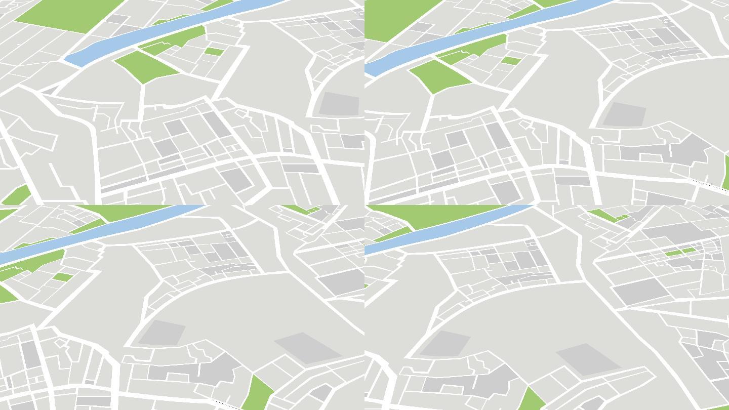 城市地图导航运动动画
