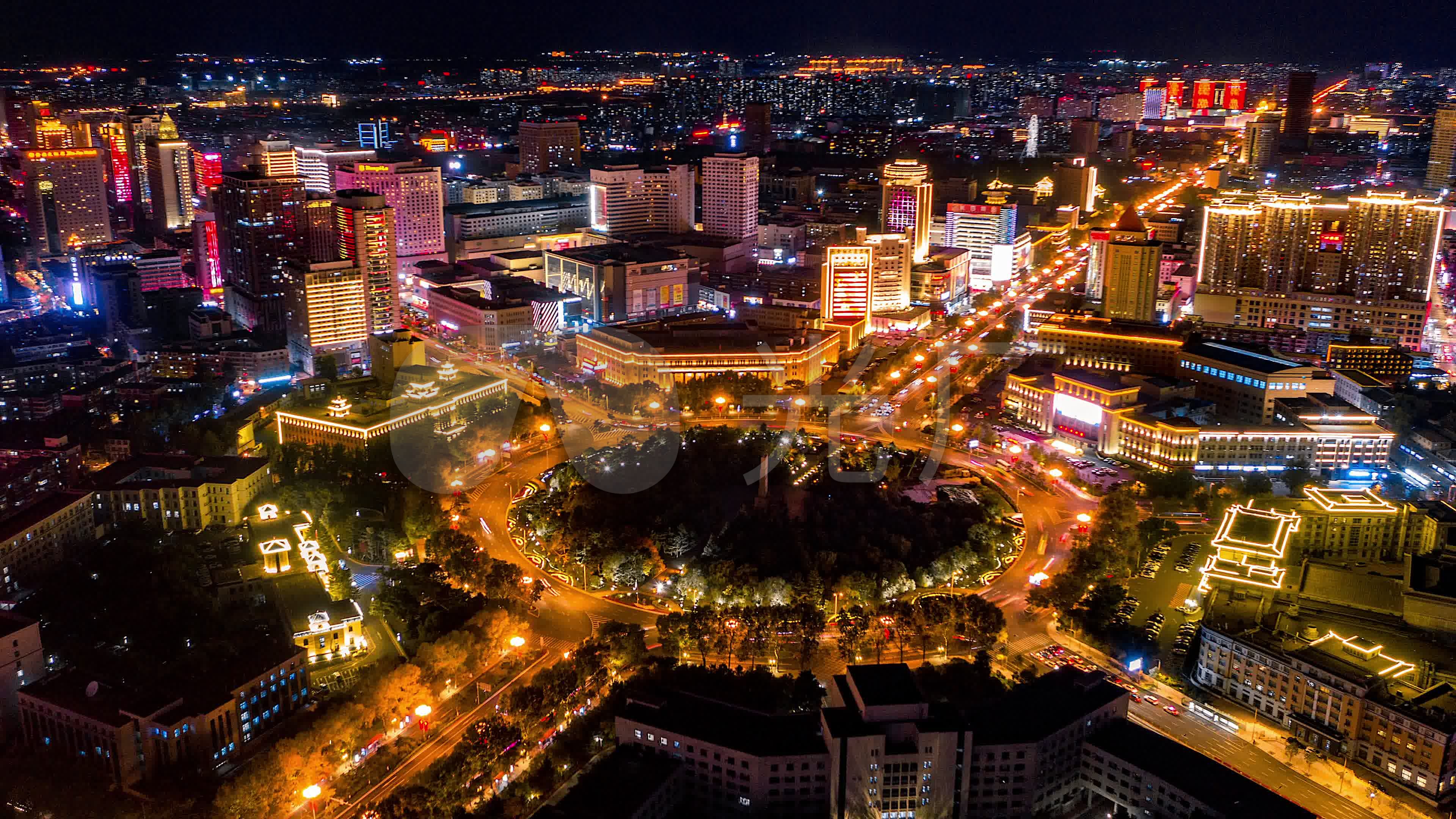 航拍长春站夜景_3840X2160_高清视频素材下载(编号:9497089)_实拍视频_光厂(VJ师网) www.vjshi.com