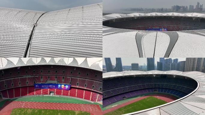 航拍2022杭州亚运奥体博览城主场体育馆