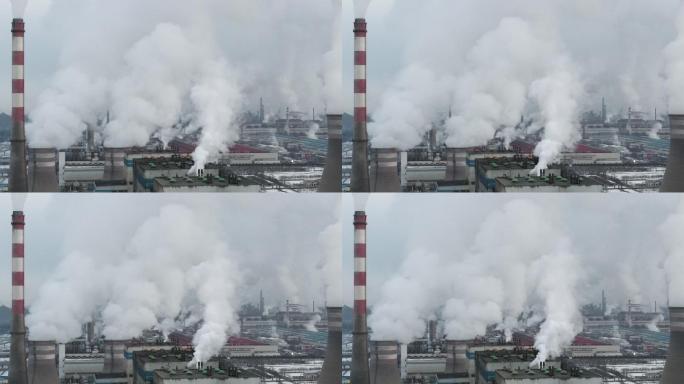 火力发电站鸟瞰图厄尔尼诺工业污染工业革命
