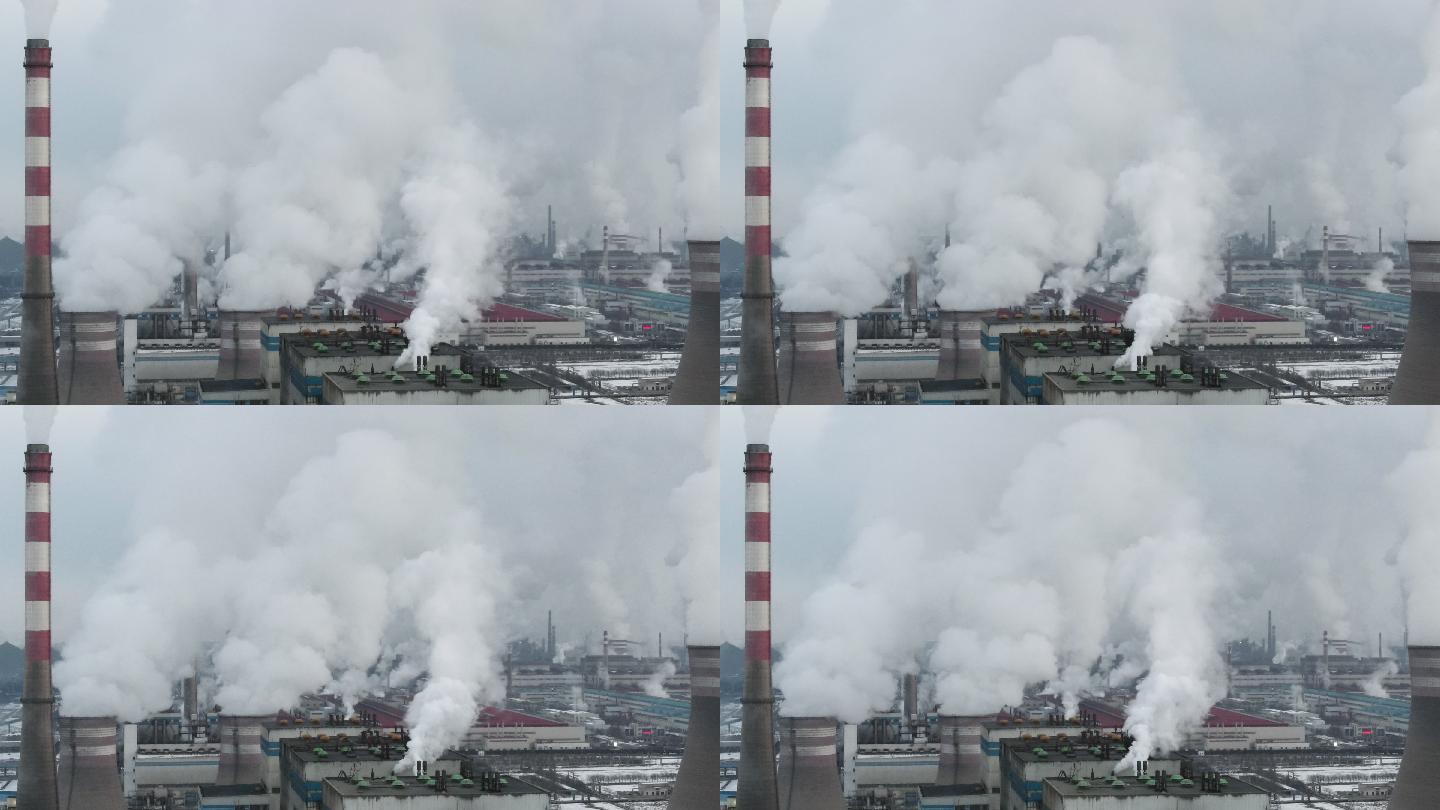 火力发电站鸟瞰图厄尔尼诺工业污染工业革命