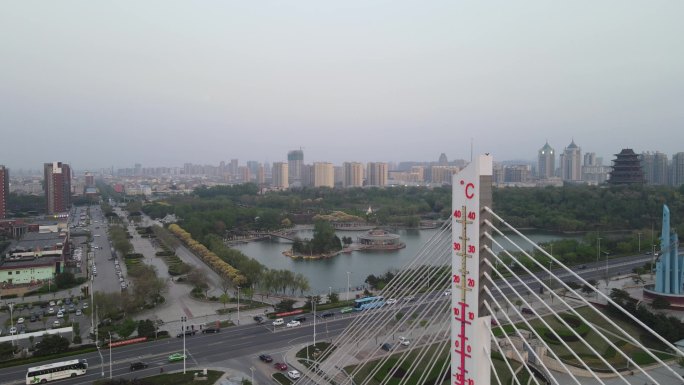 唐山 迁安 航拍 大桥 湖 街景 景观