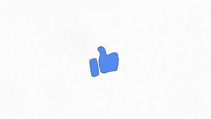 蓝色拇指向上符号图标动画