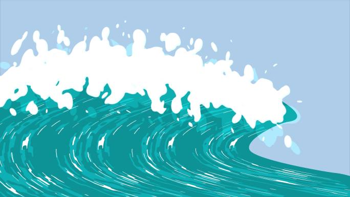 海浪动画卡通海水卡通水面卡通水波浪