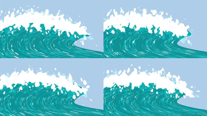 海浪动画卡通海水卡通水面卡通水波浪