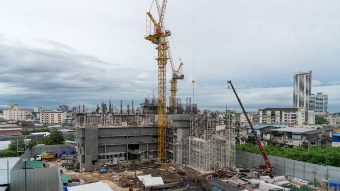 城市建筑拆迁工程建设工地房地产挖掘机