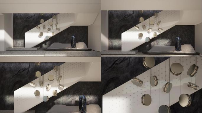 4K抽象建筑空间光影变化楼梯-04