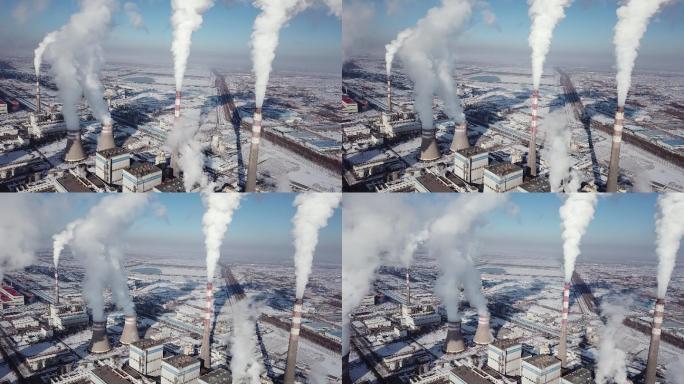 火力发电站烟筒大气污染物双碳限排