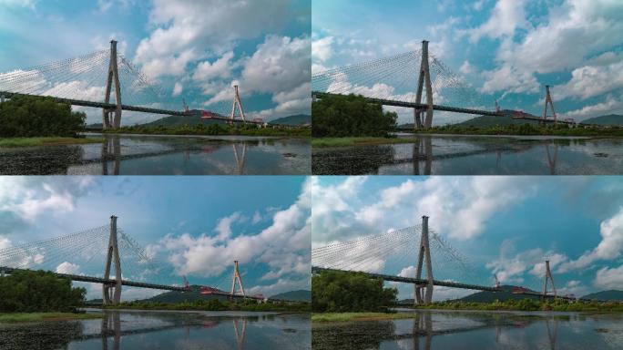 建设中的珠海洪鹤大桥延时4K