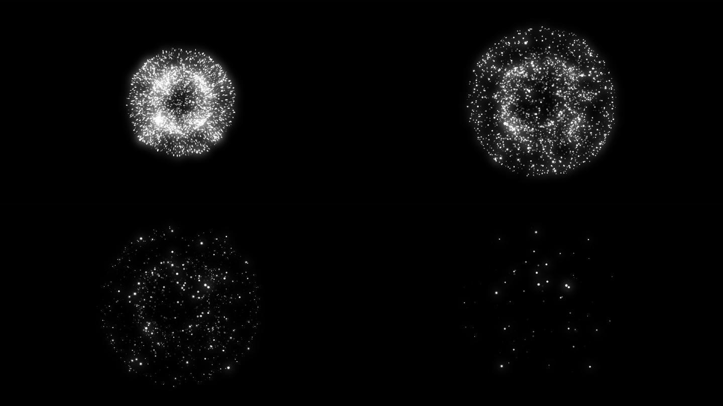 白色粒子爆炸动画烟花粒子细胞死亡粒子爆炸