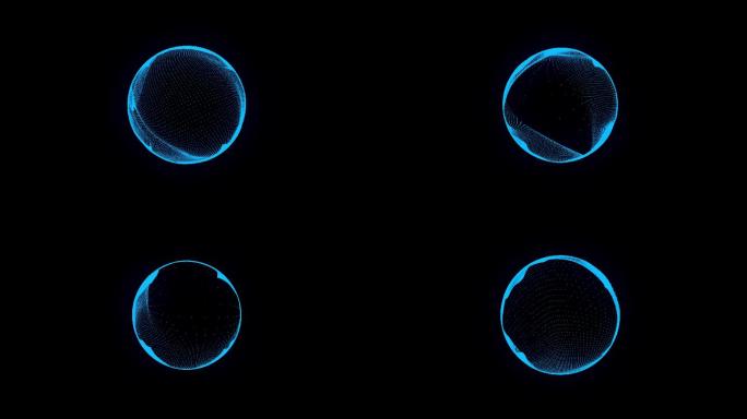 抽象圆形蓝色音频动画