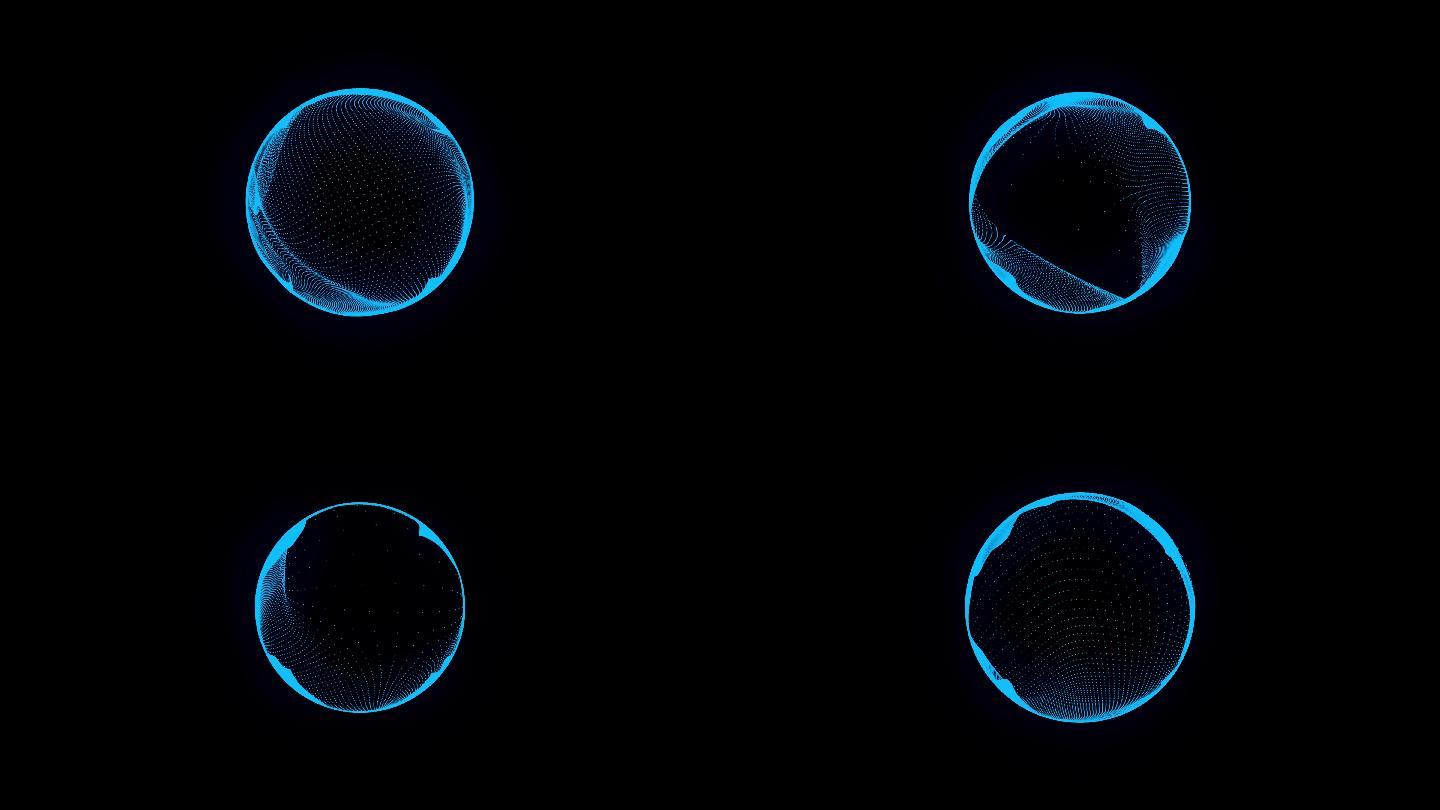 抽象圆形蓝色音频动画