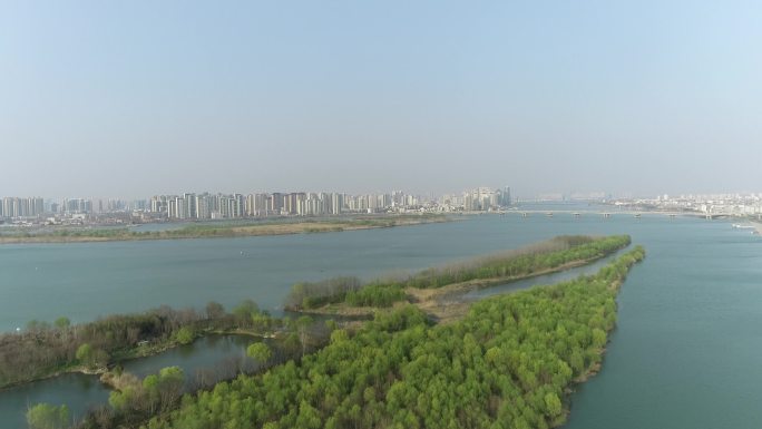 襄阳汉江城市航拍
