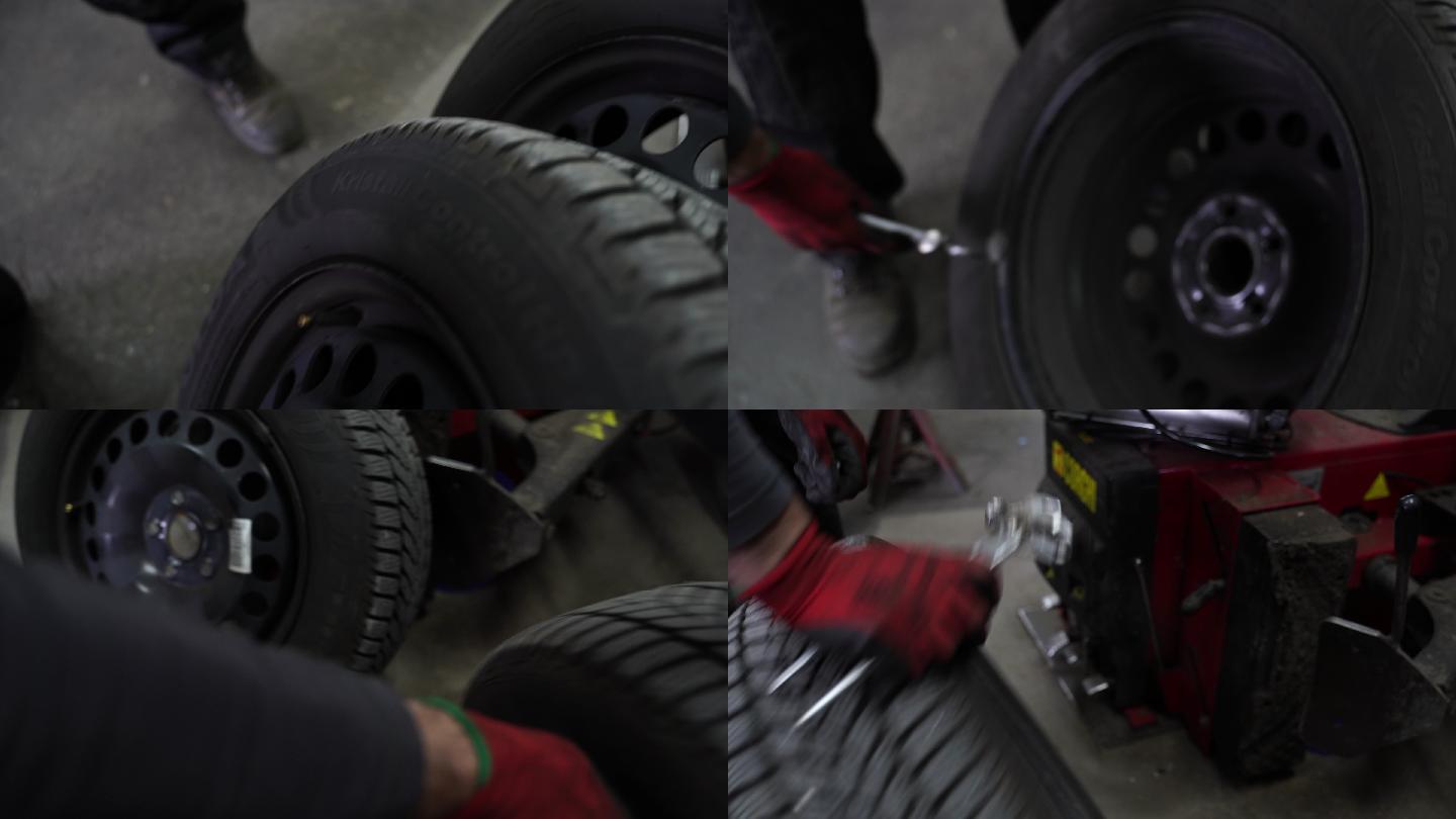 轮胎平衡器校准换轮胎4s店修车
