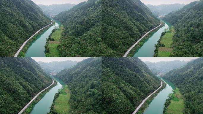 航拍湘西碧绿酉水河02