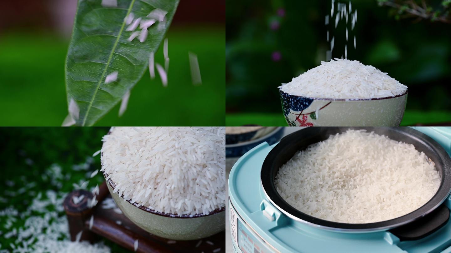 大米米饭唯美视频素材