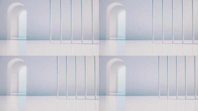 白色背景上的门高端房地产艺术创意设计光影