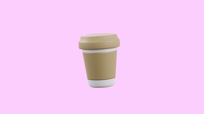 3d动画咖啡杯视频素材
