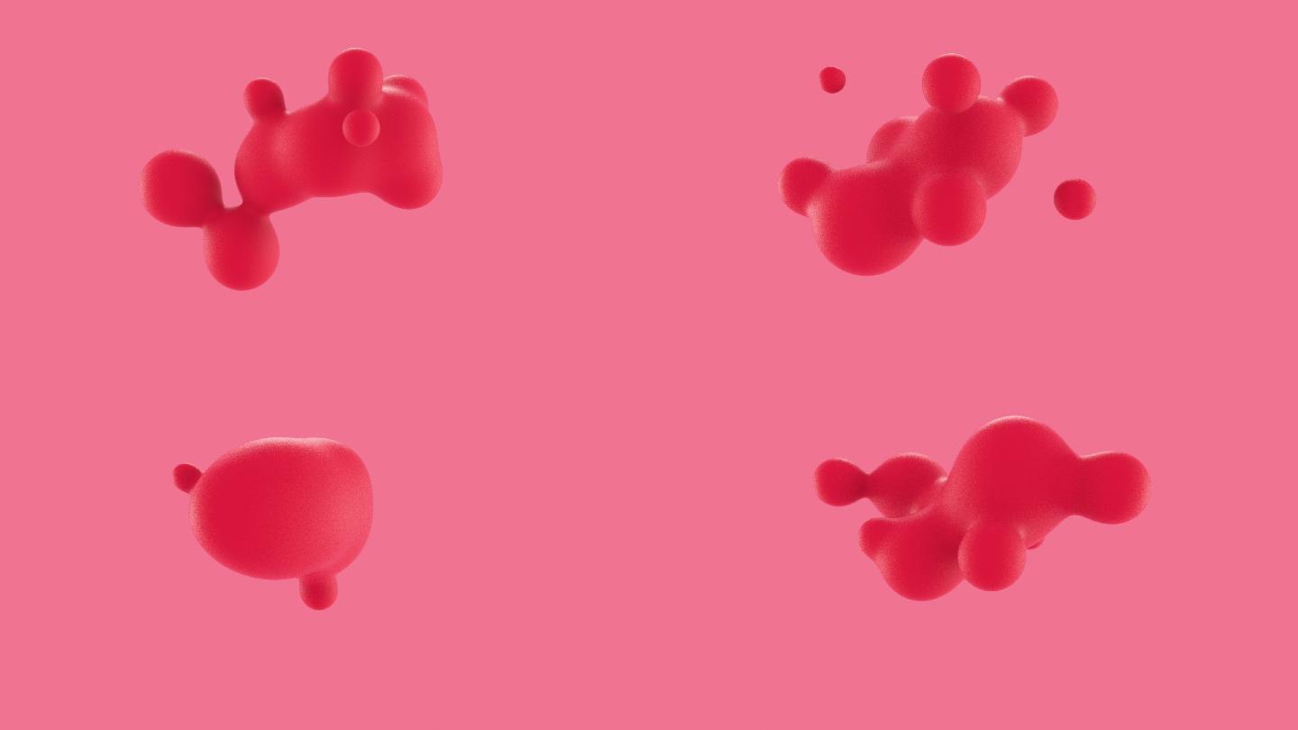 漂浮的粉红色水滴环