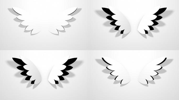 灰色背景上的翅膀动画