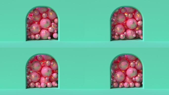 粉球三维渲染特效视频