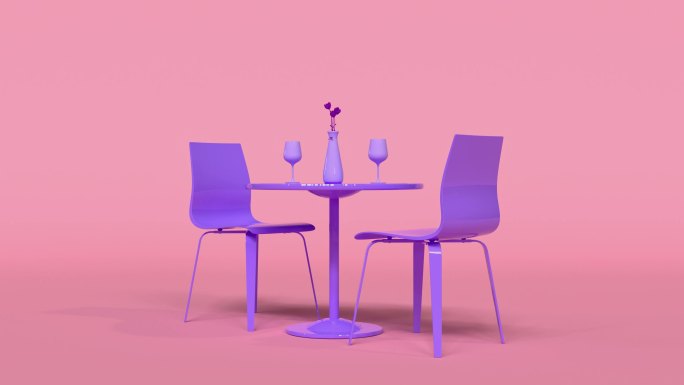 紫色桌椅特效视频