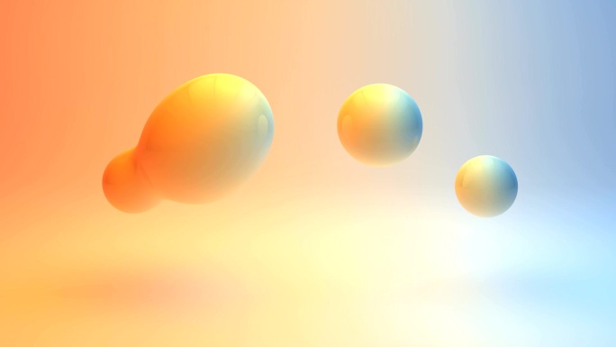 彩色滴动画Q弹性圆球立体三维动画特效抽象