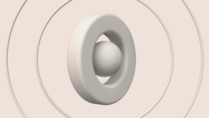 白球圆3d渲染抽象运动