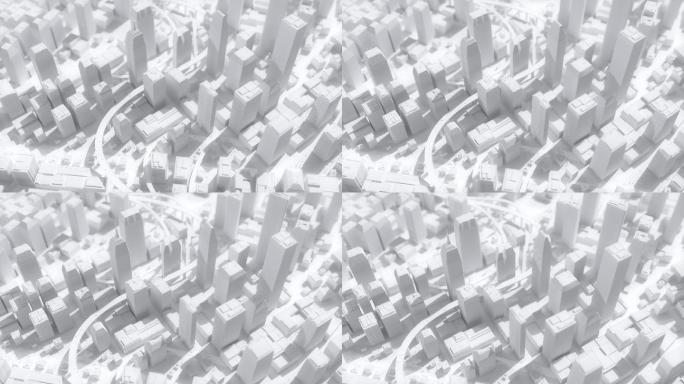 抽象城市景观动画特效视频