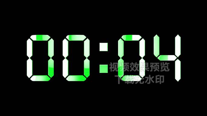 4K绿色液晶数字顺数10秒钟通道