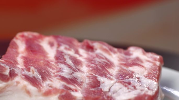 【4K】新鲜猪肉五花肉