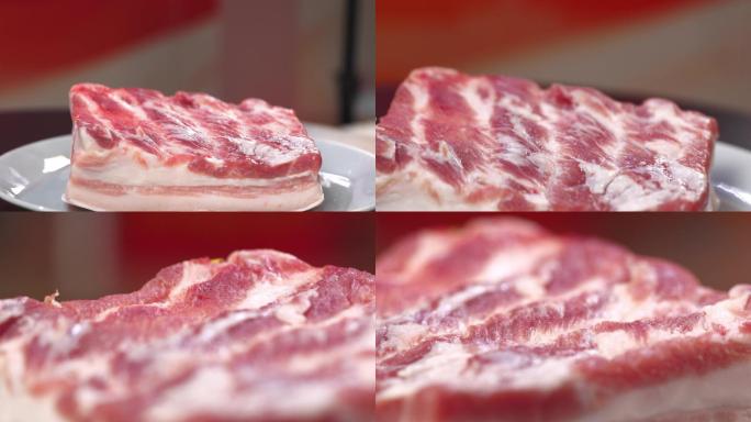 【4K】新鲜猪肉五花肉