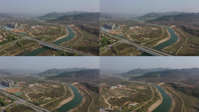 山东济南：航拍北大沙河生态带动城市发展