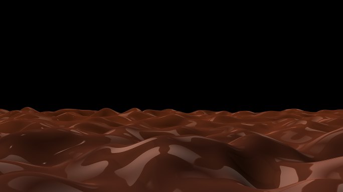 融化的黑巧克力特效动画合成元素流体