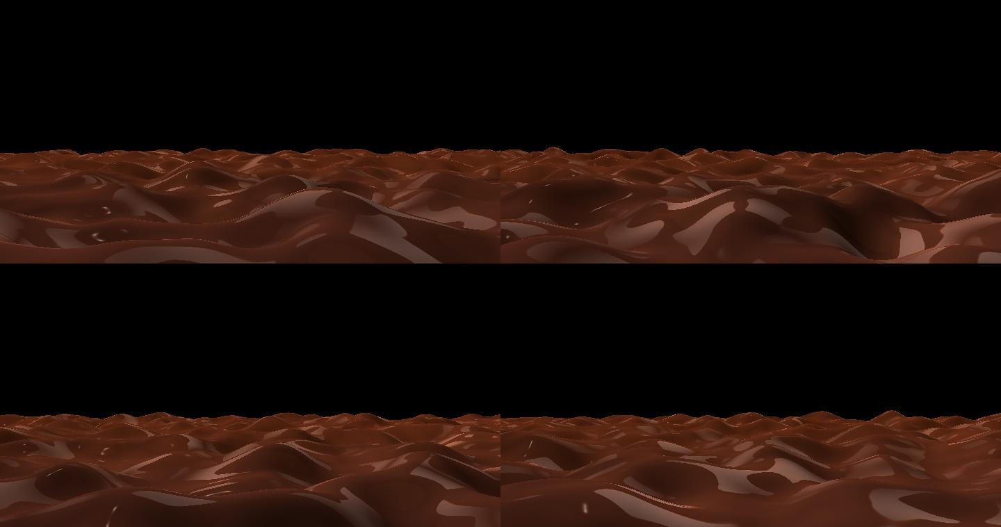 融化的黑巧克力特效动画合成元素流体