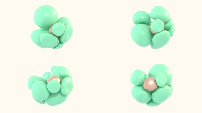 绿色球体软体3d抽象运动图形