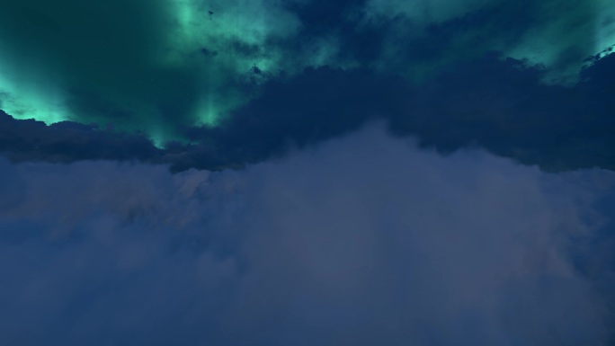 北极光穿越云海