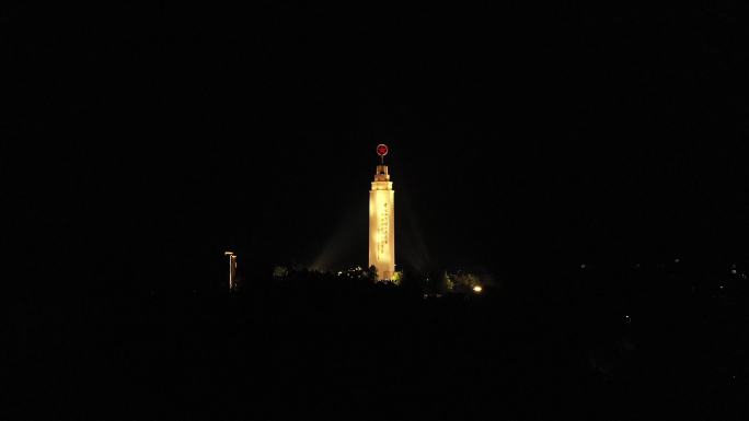 西柏坡纪念馆夜景航拍