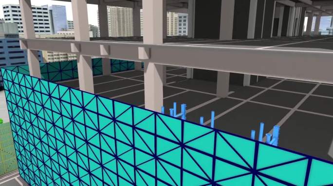 建筑全钢爬升脚手架施工模拟动画