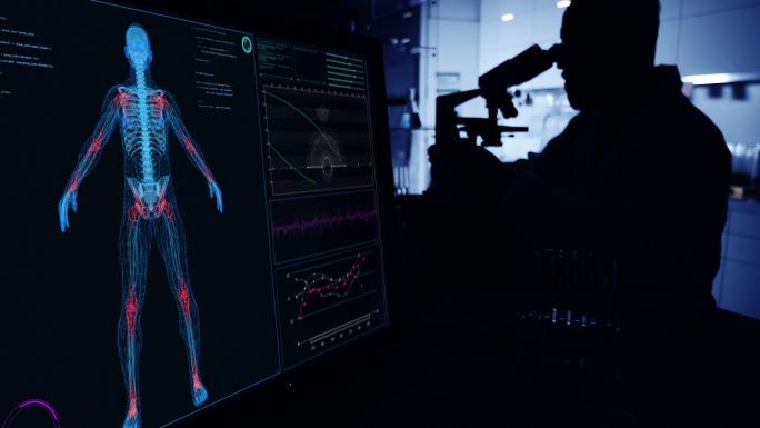 未来医学实验室人物剪影数据信息生物研究