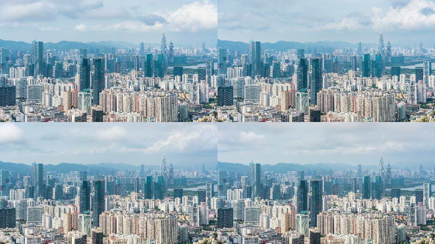 【4K正版素材】深圳南山城市流云全景空镜