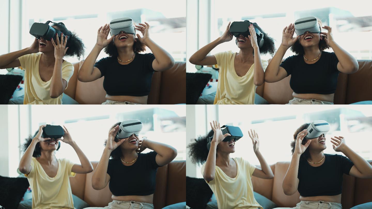 体验VR的人国外外国科技智能生活眼镜